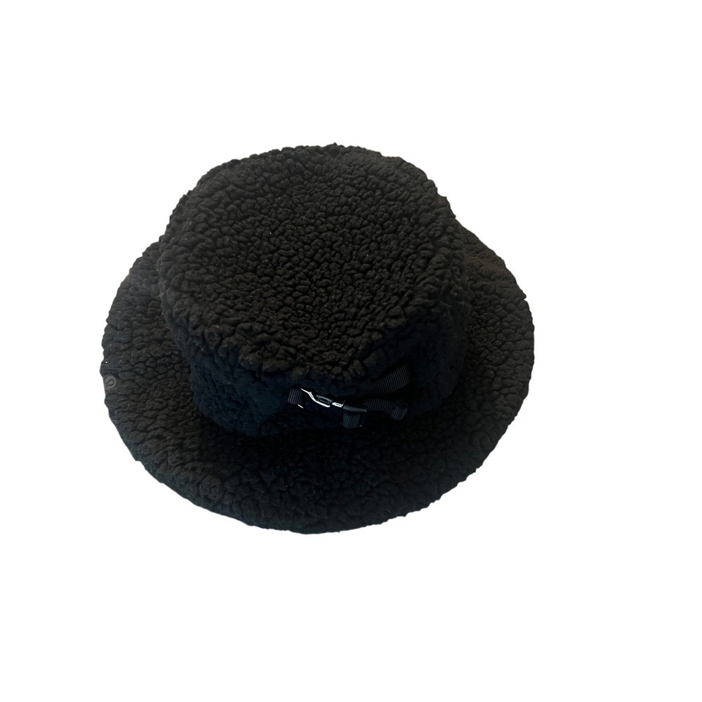 Lululemon Black Sherpa Fleece Bucket Hat with Buckle Detail S/M (0924)